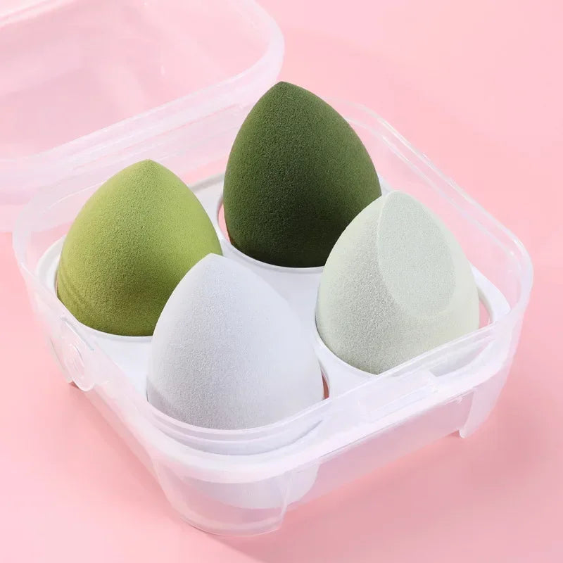 4pcs Makeup Sponge Powder Puff Dry and Wet Combined Beauty Cosmetic Ball Foundation Powder Puff Bevel Cut Make Up Sponge Tools