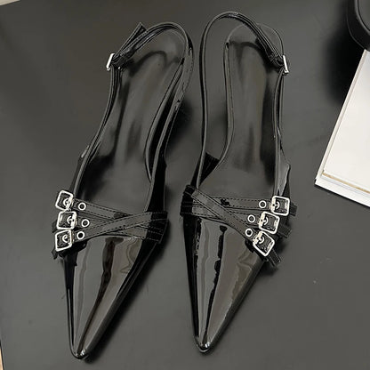 New Ladies Shoes High Heels Women Sandals Spring Summer Pointed Toe Party Footwear Fashion Buckle Strap Female Shoes Pumps