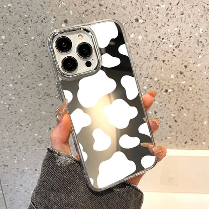 Cute Daisy Pattern Phone Case For iPhone 14 16 Pro Max Mirror Cases For iPhone 15 11 12 13 14 Pro Max X XR XS Max Make up Cover