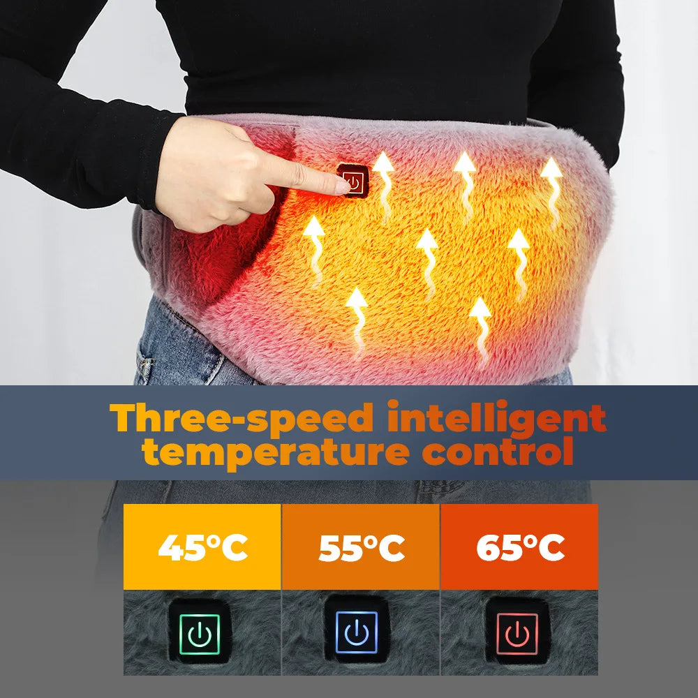 3 Levels Electric Graphene Heating Pad Cold-Proof Uterine Belt Cold-Proof Hand Waist Warming Pad USB Recharging Abdominal Warmer