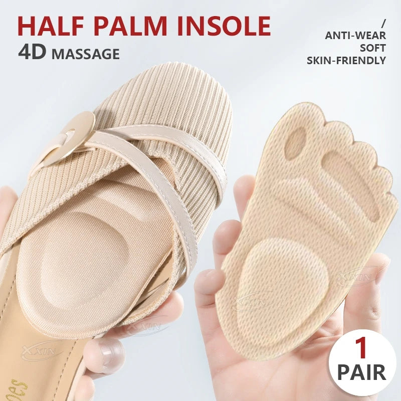 【Xxin】2/4Pcs Forefoot Pads Non-slip High Heels Insole Thickened sponge Women Insoles for Shoes