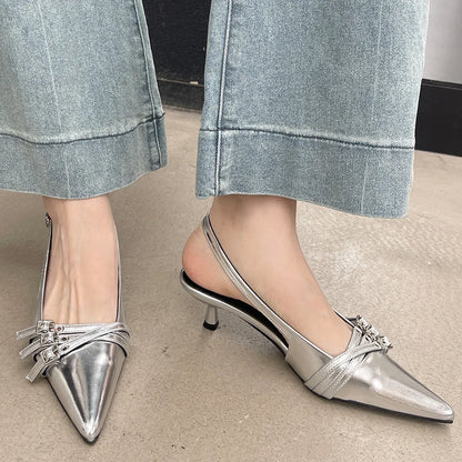 New Ladies Shoes High Heels Women Sandals Spring Summer Pointed Toe Party Footwear Fashion Buckle Strap Female Shoes Pumps