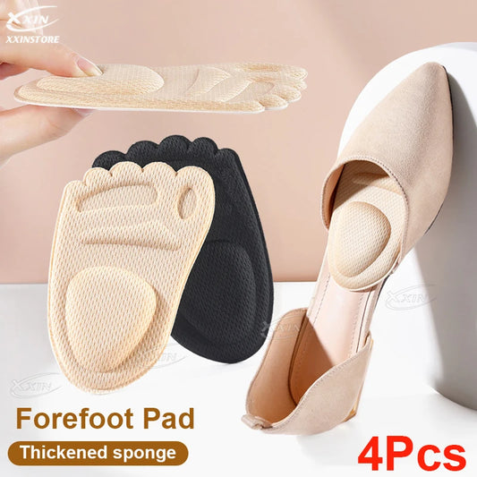 【Xxin】2/4Pcs Forefoot Pads Non-slip High Heels Insole Thickened sponge Women Insoles for Shoes